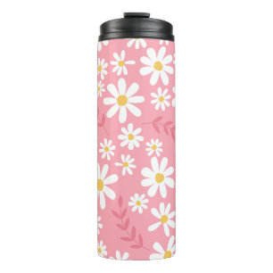Bouteilles Isothermes Joli motif floral sans couture de marguerite rose