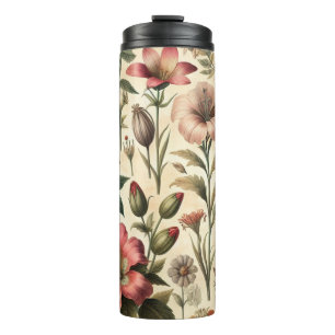 Bouteilles Isothermes Joli motif rustique du jardin fleuri Vintage