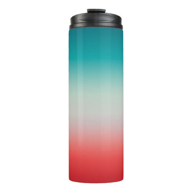 Bouteilles Isothermes Joli Ombre Festive Rouge & Turquoise Blue Gradient (Devant)