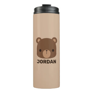 Bouteilles Isothermes Joli Petit Ours Brun avec Nom Personnalisé