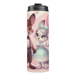 Bouteilles Isothermes Joli renard de caricature Saint Valentin