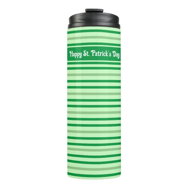 Bouteilles Isothermes Joli vert rayé Happy St Patrick.s jour Thermal (Devant)