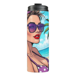 Bouteilles Isothermes Jolie dame en Bikini Retro Breach