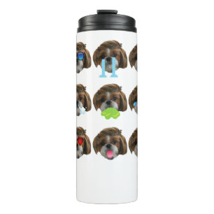 Bouteilles Isothermes Jolie émotion face à SHITZU Chien Funny T-shirt 