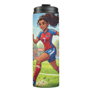 Bouteilles Isothermes Jolie Fille de Dessin Animé Jouant au Football