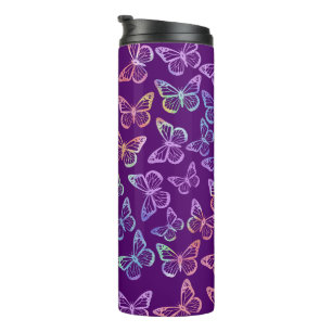 Bouteilles Isothermes Jolie fille papillon violet Motif Iridescente