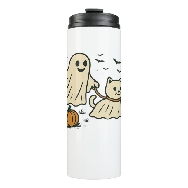 Bouteilles Isothermes Jolie Halloween Fantôme Marche Fantôme Chat Classi (Devant)