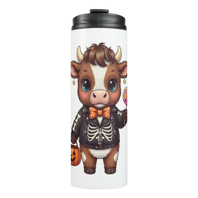 Bouteilles Isothermes Jolie Halloween Highland Cow (Devant)