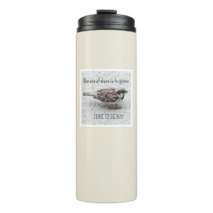 Bouteilles Isothermes Jolie photo d'oiseau moineau Verset biblique Simpl
