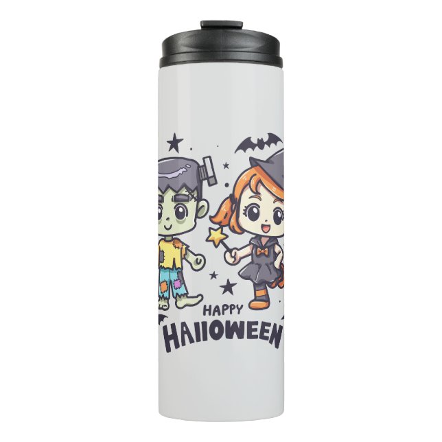 Bouteilles Isothermes Jolie sorcière et Mischievous zombie garçon (Devant)