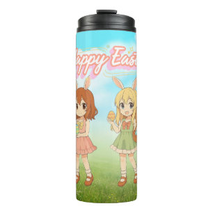 Bouteilles Isothermes Jolies filles lapins de Pâques d'anime