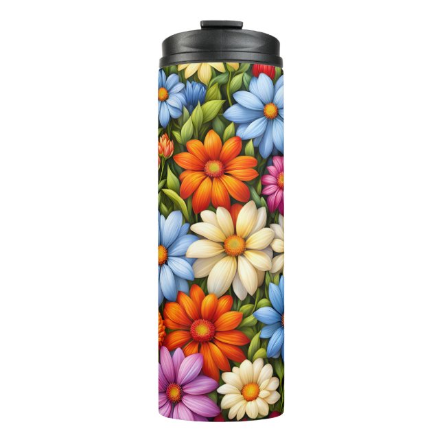 Bouteilles Isothermes Jolies Fleurs, De Couleurs Vives, (Devant)