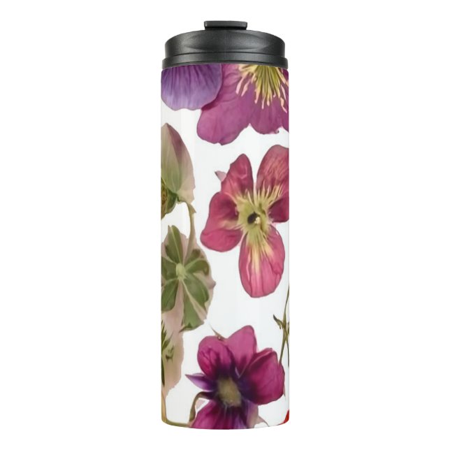 Bouteilles Isothermes Jolies Fleurs Pressées - (Devant)