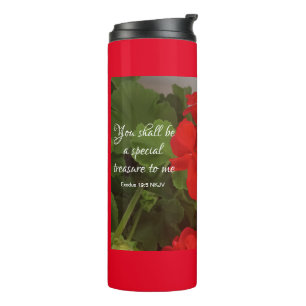 Bouteilles Isothermes Jolies fleurs rouges Trésor spécial Bible Verse