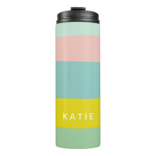 Bouteilles Isothermes Jolies rayures de blocs de couleur en pastels ment