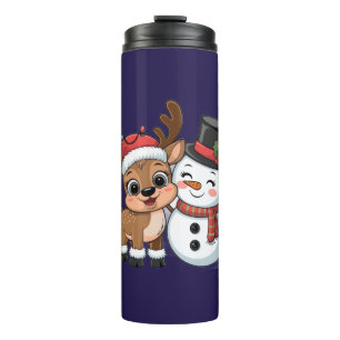 Bouteilles Isothermes Jolis rennes et bonhomme de neige de fêtes