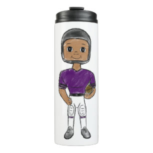 Bouteilles Isothermes joueur de football vintage rétro violet noir simpl
