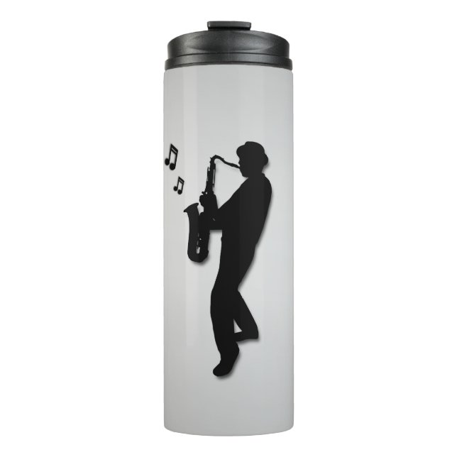 Bouteilles Isothermes Joueur saxophone Silver (Devant)