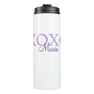 Bouteilles Isothermes Jour de la Saint Valentin Xoxo ajouter nom pastel