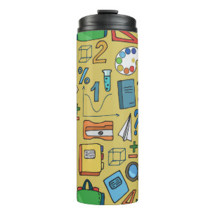 Bouteilles Isothermes Jours scolaires : Motif des fournitures Vintages