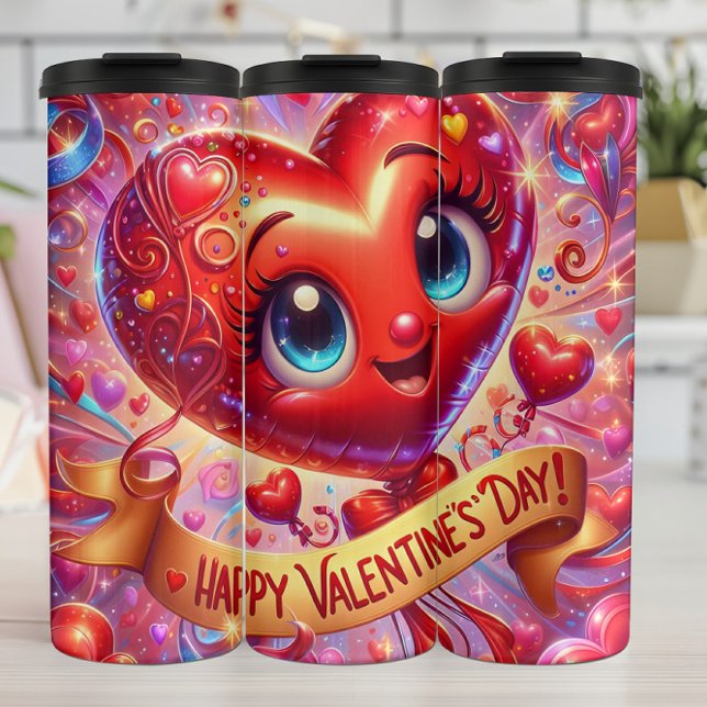 Bouteilles Isothermes Joyeuse Saint Valentin Cœur Sourire (Créateur téléchargé)