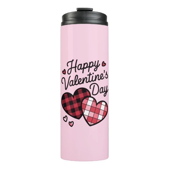 Bouteilles Isothermes Joyeuse Saint-Valentin Léopard Carreaux Amour Coeu (Devant)