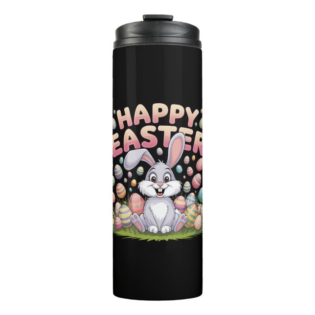 Bouteilles Isothermes Joyeuses Pâques 2025  Œufs Lapin Mignon (Devant)