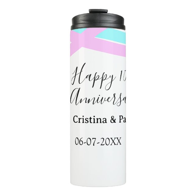 Bouteilles Isothermes Joyeux 10e anniversaire de mariage nom simple mini (Devant)