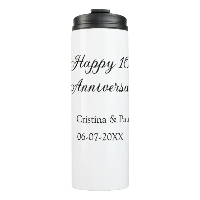 Bouteilles Isothermes Joyeux 10e anniversaire simple nom de mariage mini (Devant)