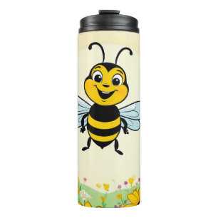 Bouteilles Isothermes Joyeux Abeille En Fleurs Colorées