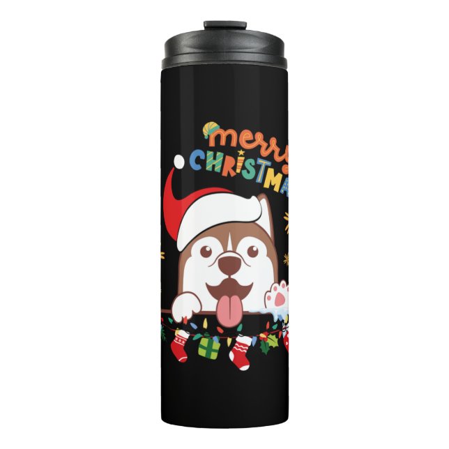 Bouteilles Isothermes Joyeux Abris de Noël (Devant)