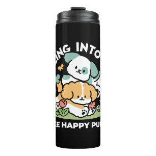 Bouteilles Isothermes Joyeux Chiots Arrivés En Mai - Kawaii Dog Art