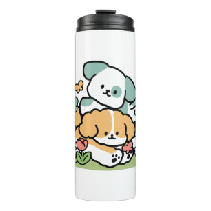 Bouteilles Isothermes Joyeux Chiots Arrivés En Mai - Kawaii Dog Art