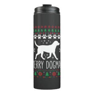 Bouteilles Isothermes Joyeux Dogmes Noël Chien Vecteur