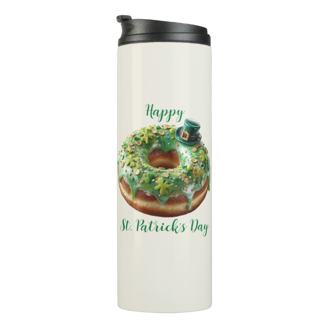 Bouteilles Isothermes Joyeux donut de la Saint-Patrick avec chapeau de l (Tourné sur la droite)
