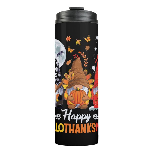 Bouteilles Isothermes Joyeux Hallothanksmas Gnomes Halloween Thanksgivin (Devant)