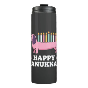 Bouteilles Isothermes Joyeux Hanukkah chien teckel
