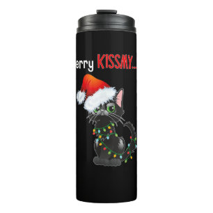 Bouteilles Isothermes Joyeux Kissmy..ss Chat noir Lumières de Noël Chat 