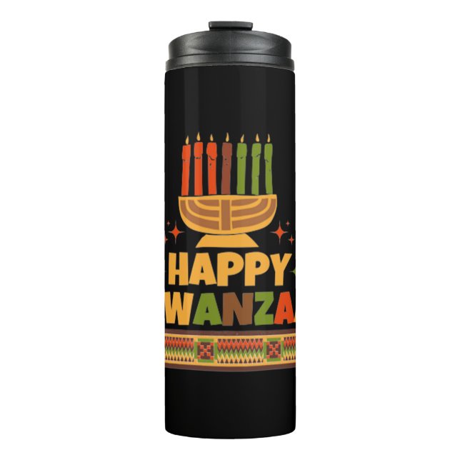 Bouteilles Isothermes Joyeux Kwanzaa (Devant)