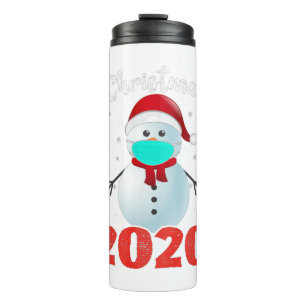 Bouteilles Isothermes Joyeux Noël 2020 Snowman en Masque Pajama neige