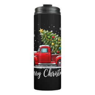 Bouteilles Isothermes Joyeux Noël Camion Rouge Sapin Hommes Femmes