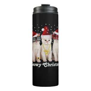 Bouteilles Isothermes Joyeux Noël   Cute Chat avec Père Noël