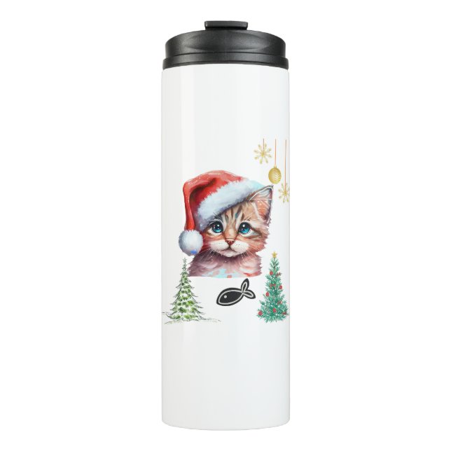 Bouteilles Isothermes Joyeux Noël miaou ! (Devant)