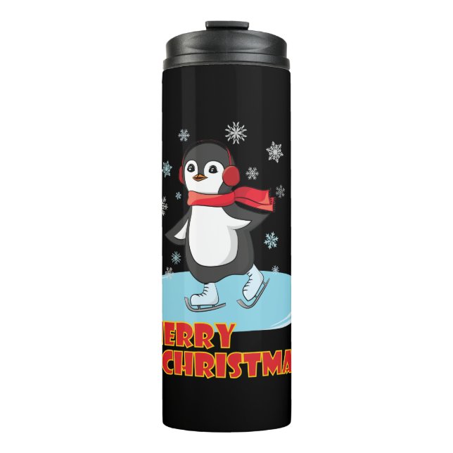 Bouteilles Isothermes Joyeux Noël mignonne Penguin d'hiver (Devant)