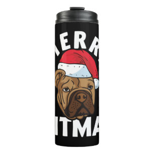 Bouteilles Isothermes Joyeux Pitmas Pitbull Chien moche de Noël Sweat Tr