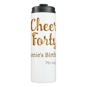 Bouteilles Isothermes Joyeux quarantième anniversaire calligraphie marro