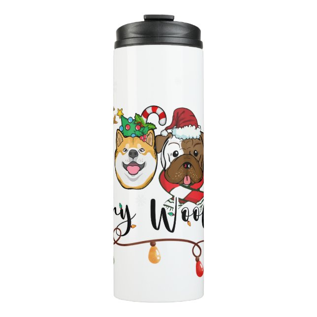 Bouteilles Isothermes Joyeux typographie de Woofmas Tumbler thermique (Devant)