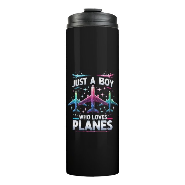 Bouteilles Isothermes Juste un garçon qui aime les avions (Devant)