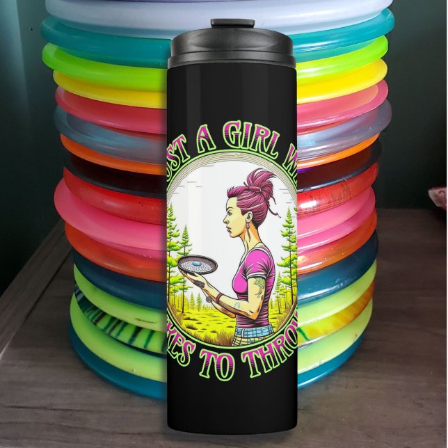 Bouteilles Isothermes Juste une fille qui aime lancer | Disc Golf  (Créateur téléchargé)