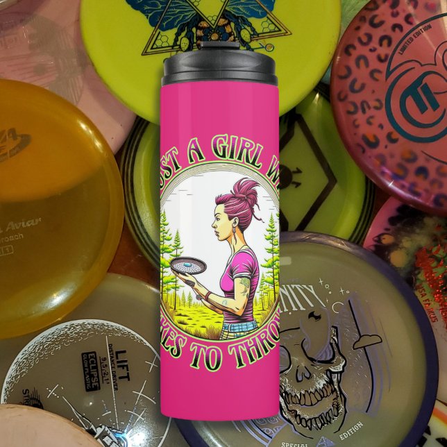 Bouteilles Isothermes Juste une fille qui aime lancer | Disc Golf  (Créateur téléchargé)